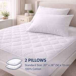 2 Pack Down Alternative Pillows 20x28 in 50x70 cm Standard Queen Size